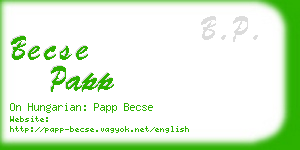 becse papp business card